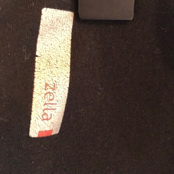 ZELLA Yoga Size Medium Ankle Leggings Black and Silver Lining and Sheer Panel - Picture 5 of 6